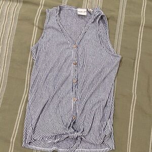 Rachel Zoe Blue and White Striped Button-Down Shirt
